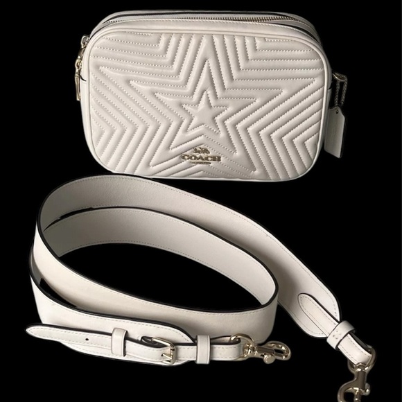 NWT Authentic Coach Jes Crossbody MARVEL Quilted Captain America Star Ivory $428 - Picture 6 of 16